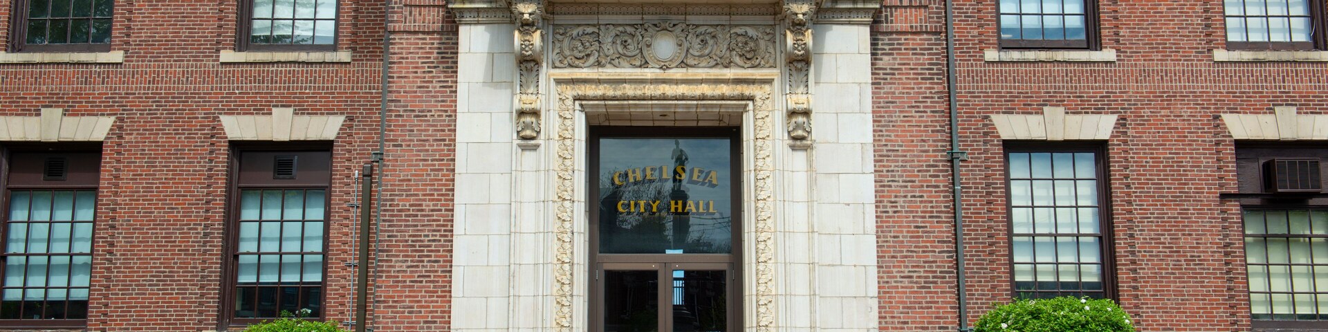 Chelsea City Hall is a historic building modeled after Old Independence Hall in Philadelphia at 500 Broadway in downtown Chelsea, Massachusetts MA, USA.