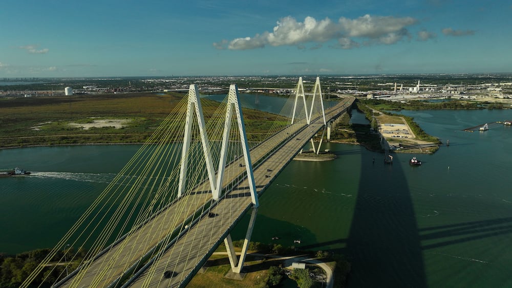 Fred Hartman Bridge in Baytown, Texas USA