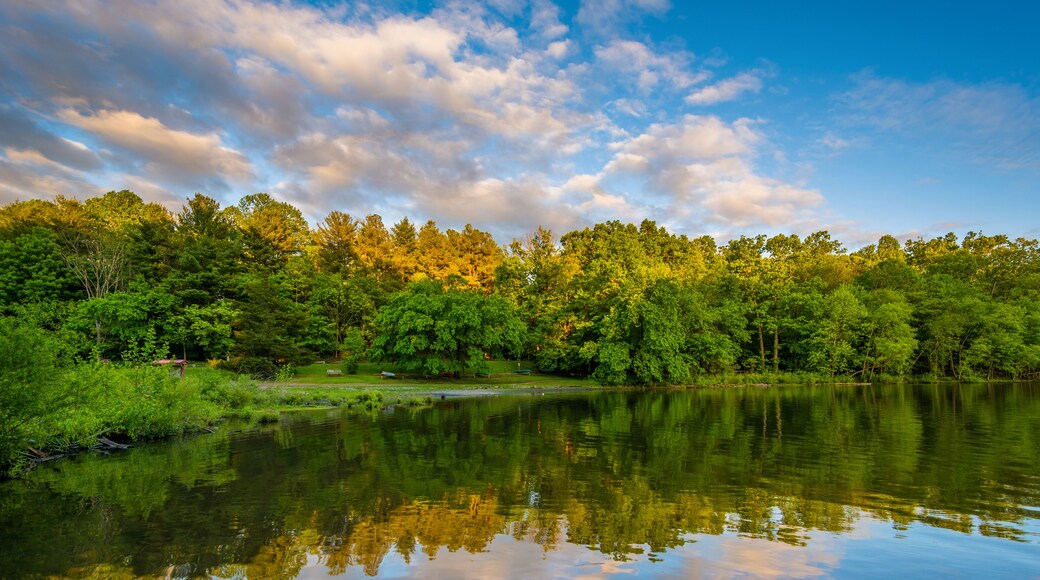 Lake Needwood at sunset, at Upper Rock Creek Park in Derwood, Maryland.