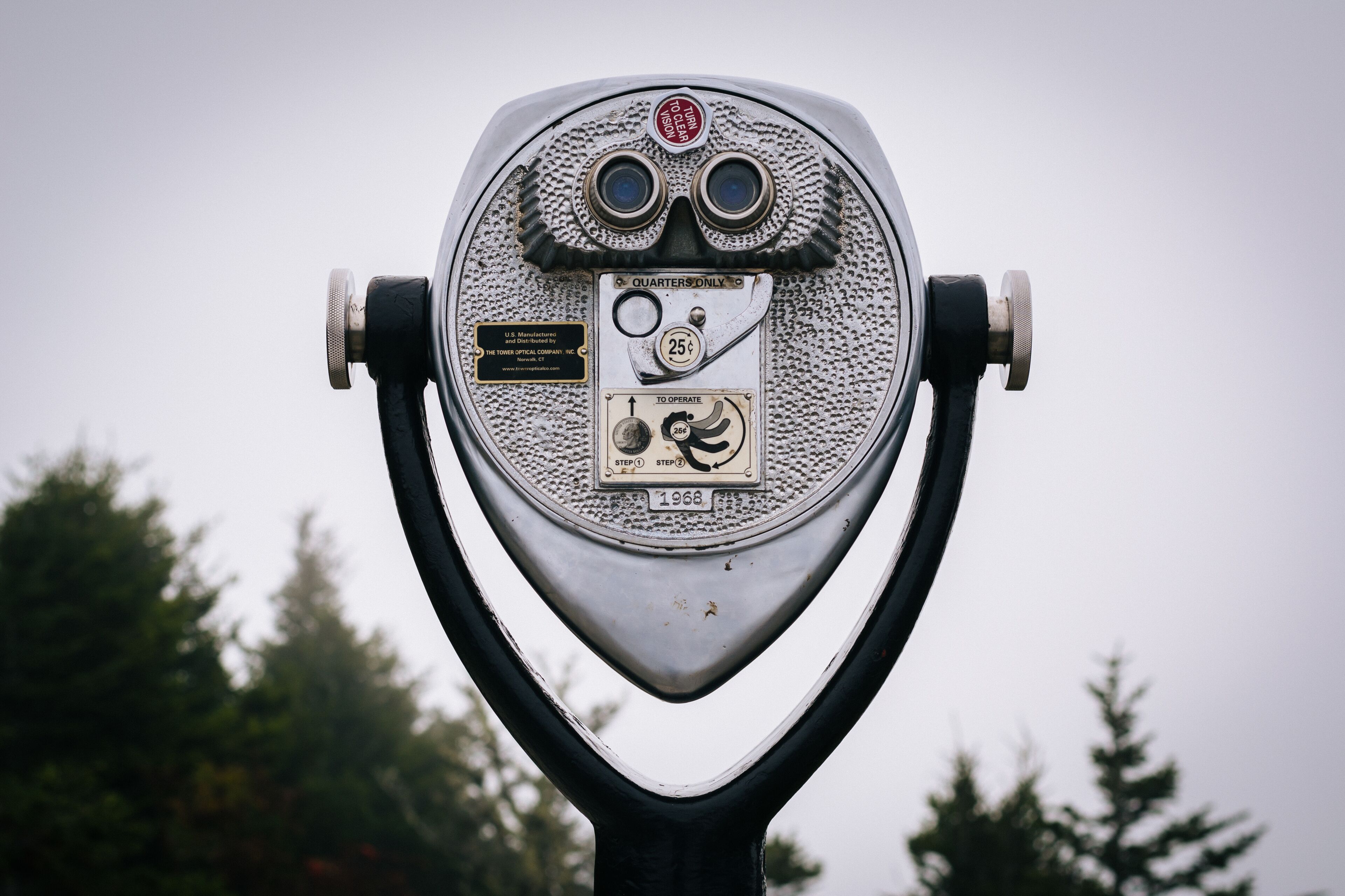 Coin operated binoculars on Grandfather Mountain, North Carolina