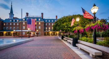 Market Square and City Hall at night, in Old Town, Alexandria, V