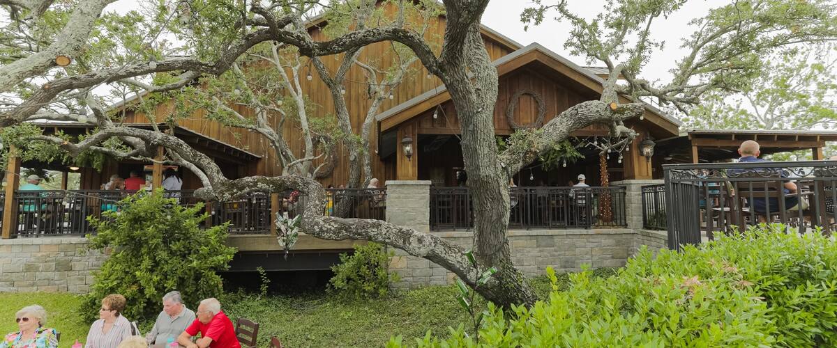 Duplin Winery showing outdoor eating as well as a small group of people