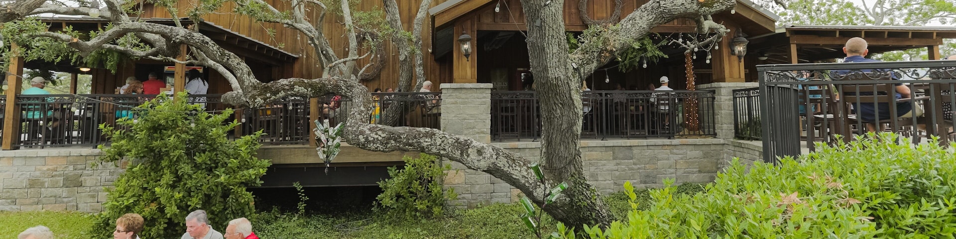 Duplin Winery showing outdoor eating as well as a small group of people