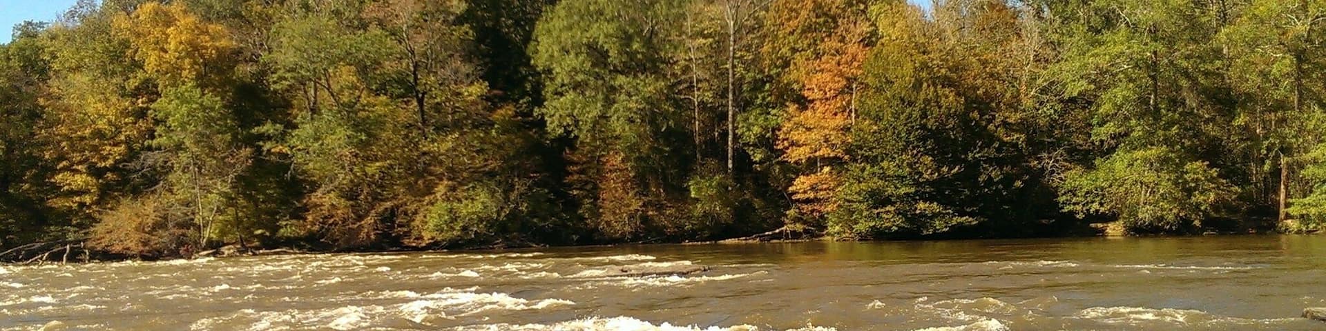 Jones Bridge is a neighborhood gem. Located in a residential area, the park has a newly-renovated playground, picnic areas, barbecues, sports fields, passive recreation fields and walking paths. All of this is set against the beautiful backdrop of the Chattahoochee River. At the river's edge you can sit on the shore and relax, watching the ducks and geese, or the occasional fisherman in his waders.