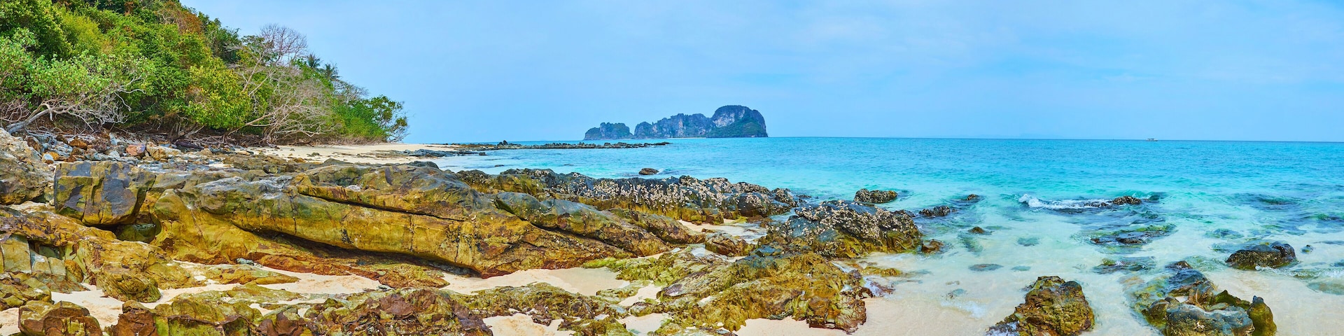 Panorama of Ko Mai Phai (Bamboo Island) coast, Ao Nang, Krabi, Thailand