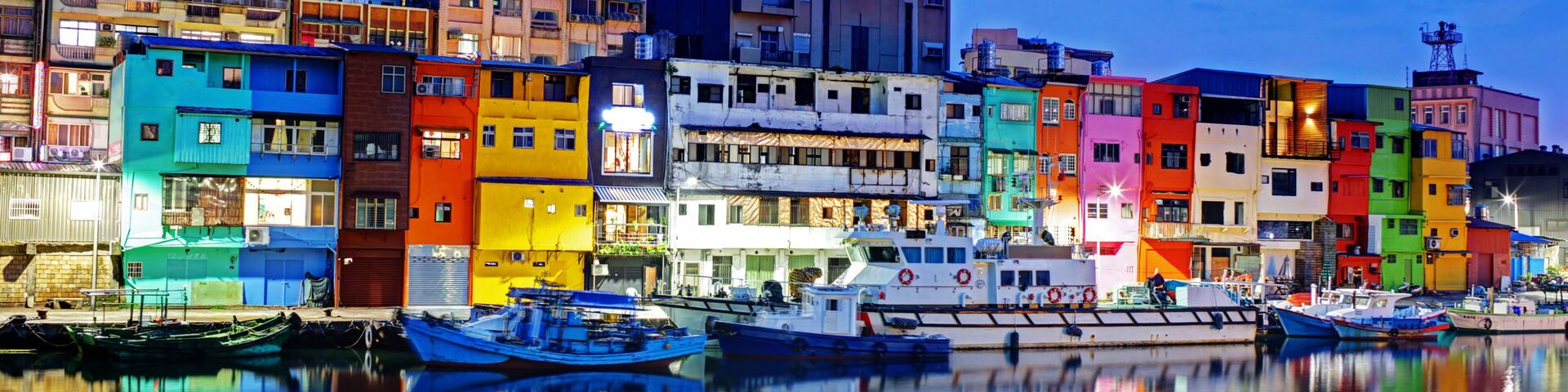 Colorful houses in Keelung, Taiwan