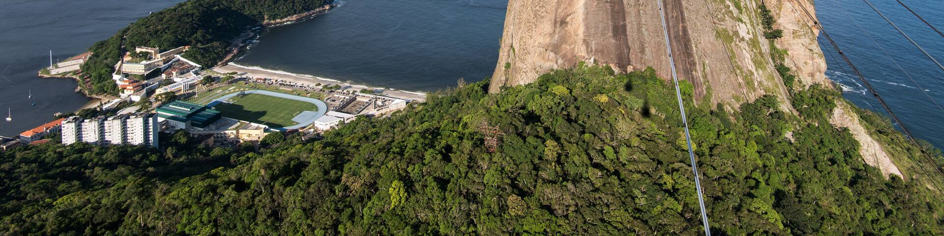 Sugarloaf Mountain with the Cable Car, a Landmark of Rio de Janeiro, Brazil
