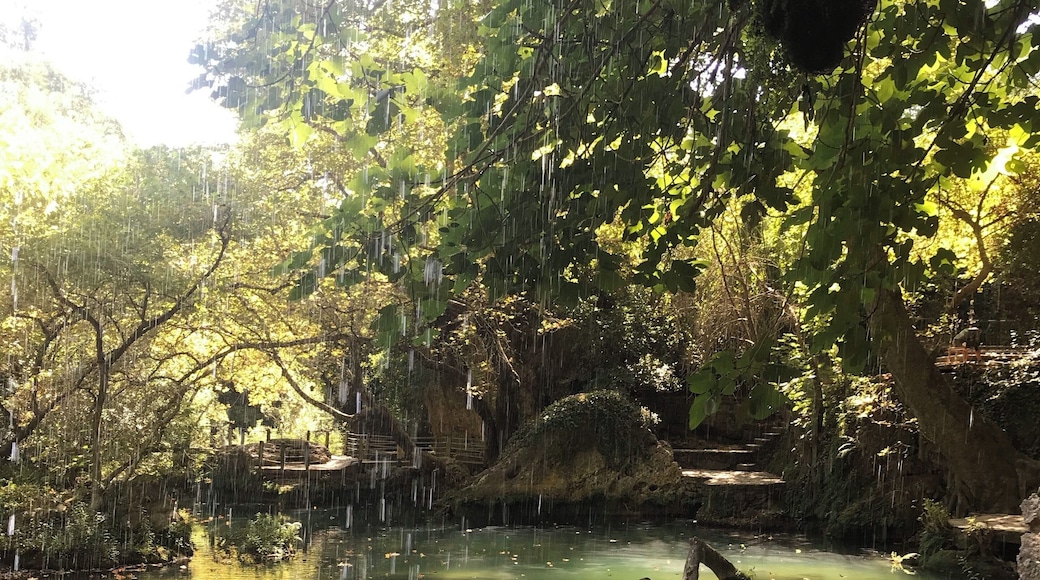 Very peaceful early in the day and you can have all behind the waterfall