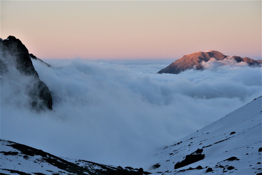 #LifeAtExpediaGroup the cloud continues to roll up the valley. Within a minute or so we were completely in the cloud and a fresh fall of snow greeted us in the morning.