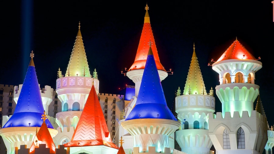 Las Vegas featuring chateau or palace and night scenes