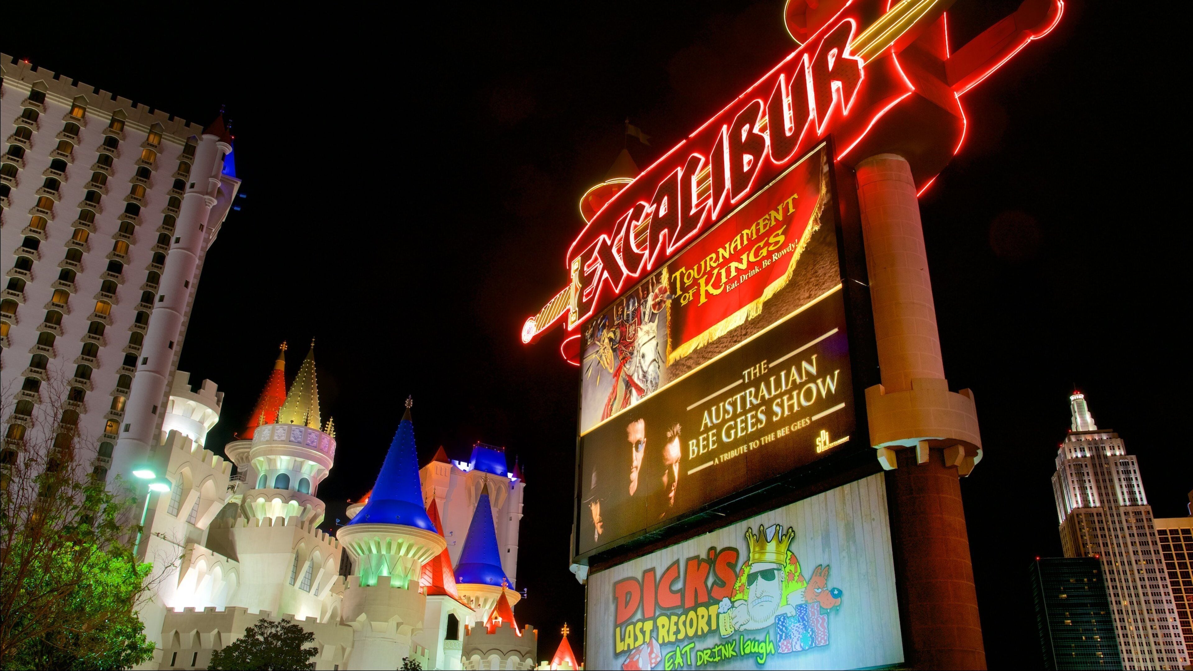 Las Vegas fasiliteter samt nattbilder, skilt og by