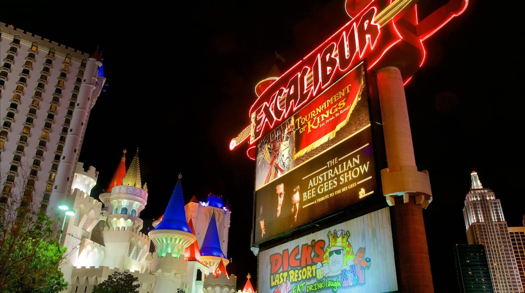 Las Vegas fasiliteter samt nattbilder, skilt og by