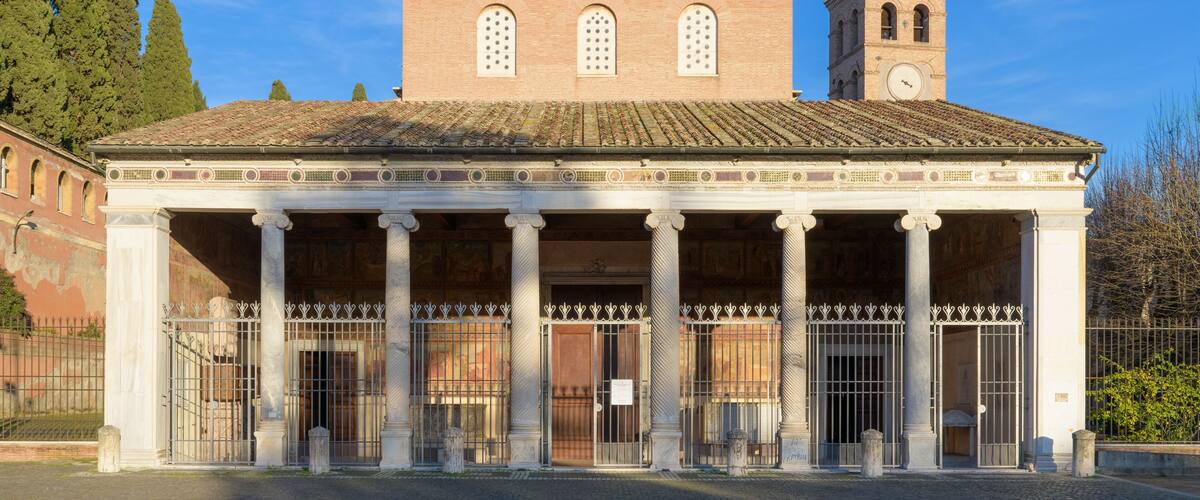 The Basilica Papale di San Lorenzo fuori le mura (Papal Basilica of Saint Lawrence outside the Walls). Rome, Italy.