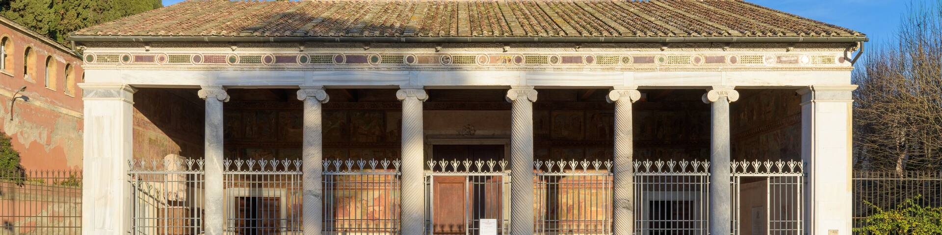 The Basilica Papale di San Lorenzo fuori le mura (Papal Basilica of Saint Lawrence outside the Walls). Rome, Italy.
