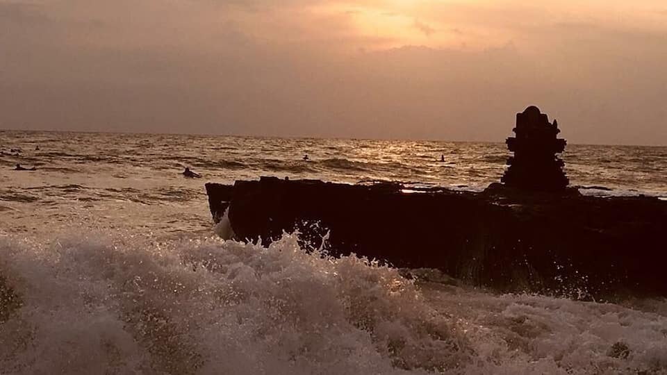 #sunset at the stairs of Batu Bolong Beach #Bali #Indonesia