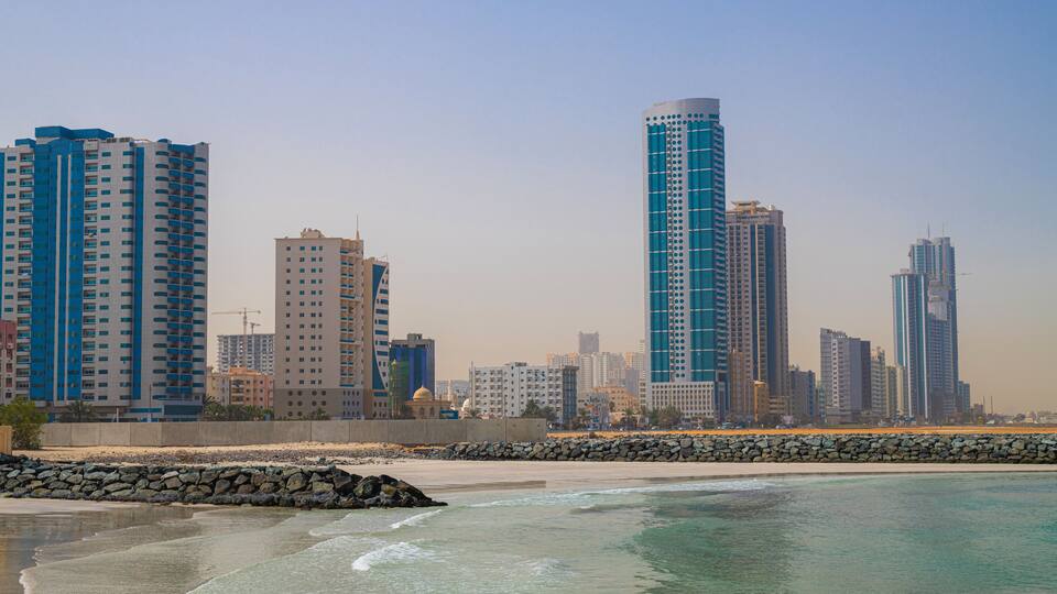 View of the Ajman from the Persian Gulf. UAE