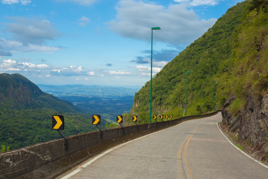 Car, Landscape, Serra, Brazil, Serra do Rio do Rastro, Natural, Mountain, Hill, Nature, Trees, Field, Green, Wind energy, Weather vane, Cold, Winter, High, Road.