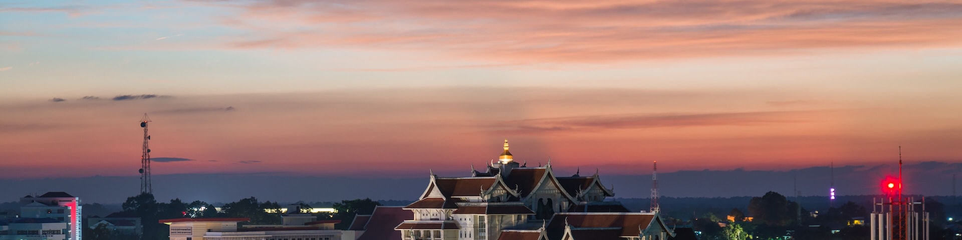 Culture center in Ubon Ratchathani Rajabhat University at sunset
