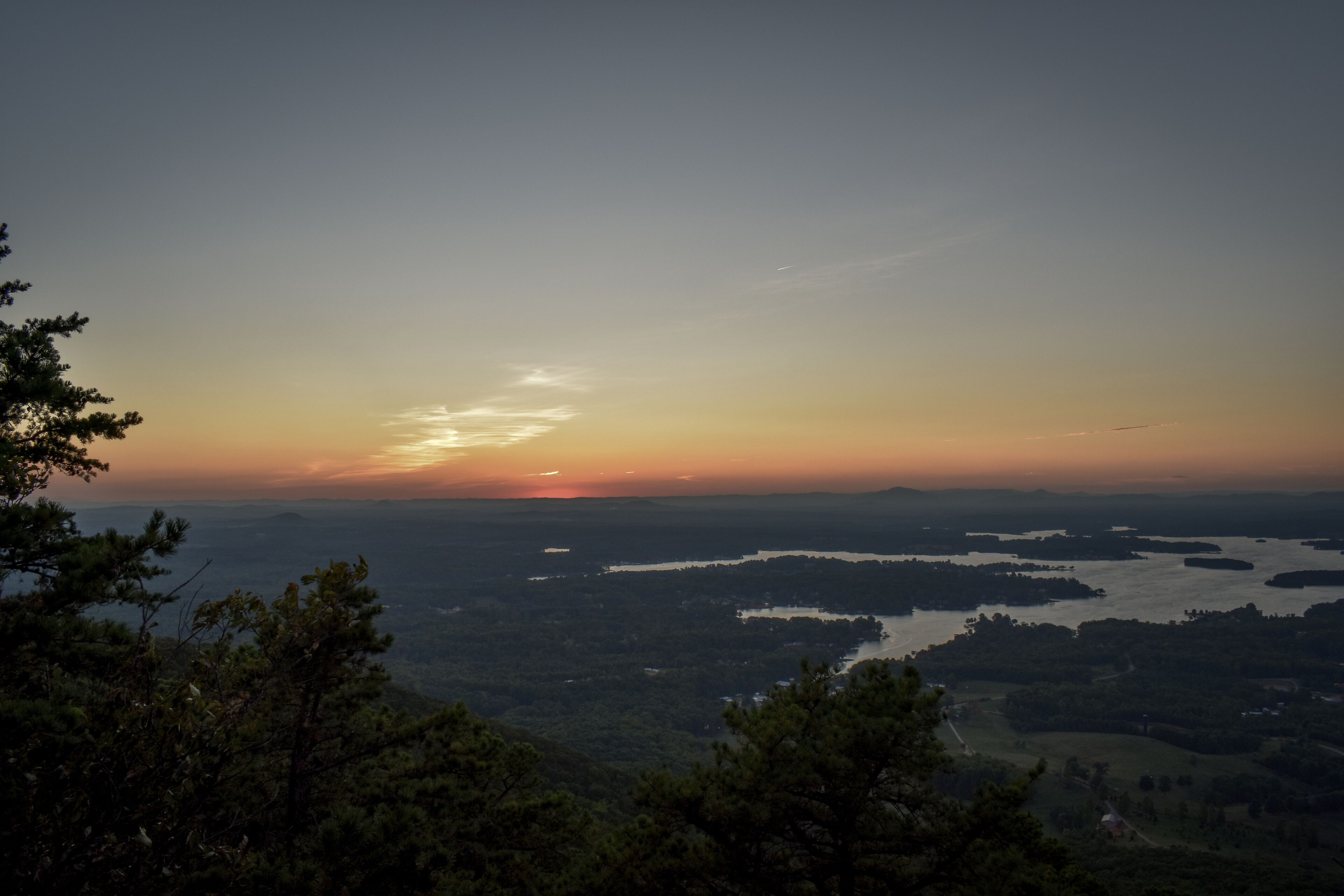 sunset at smith mountain lake