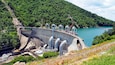 Images of the hydroelectric Smith Mountain Dam on the Roanoke River in Sandy Level, Virginia.