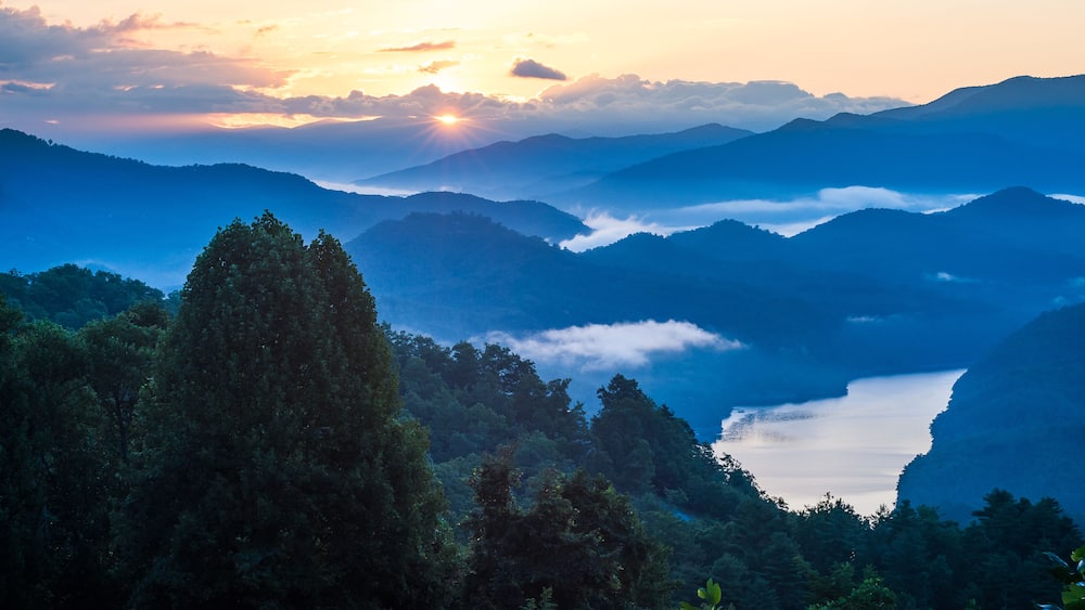 Sunrise over Great Smoky Mountains National Park; Shutterstock ID 674191873; Purchase Order: -