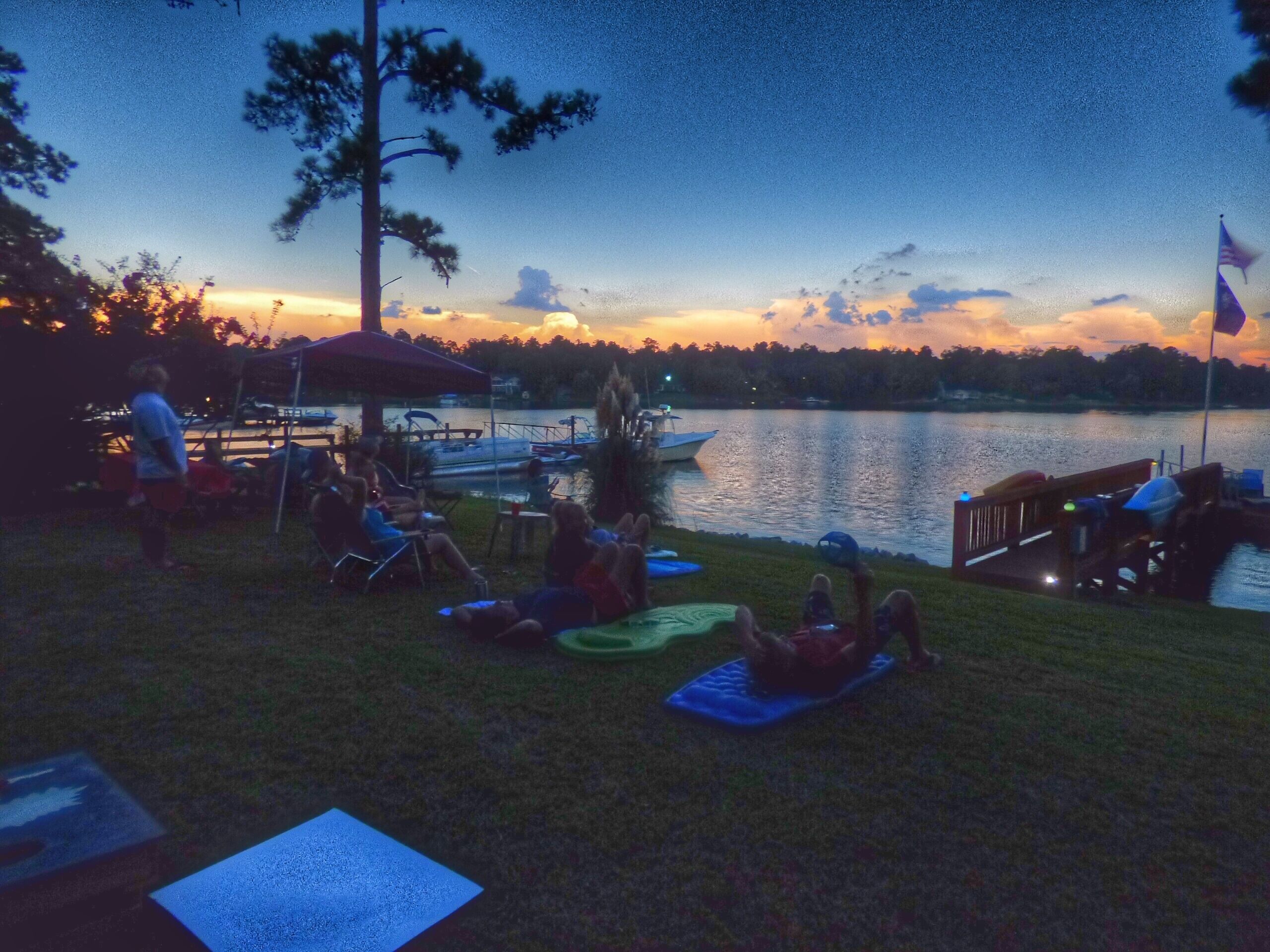 Total solar eclipse on 8/21/17 at Lake Murray.  This picture was taken at 1:43 p.m. - darkness and much cooler during the middle of the day!