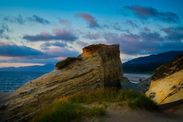 Beautiful rock formations of Cape Kiwanda State Natural area in Pacific City.