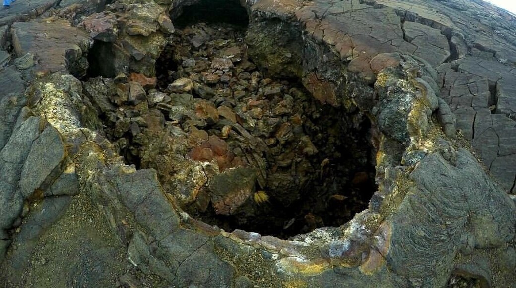 Lava tube from an active shield volcano in the island of Hawaii. Hualalai volcano is the third youngest and third most active that formed the island.