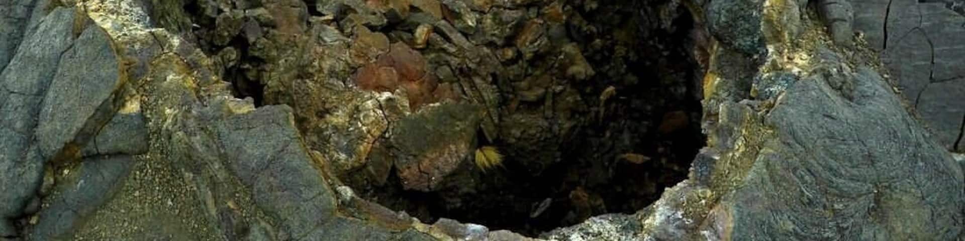 Lava tube from an active shield volcano in the island of Hawaii. Hualalai volcano is the third youngest and third most active that formed the island.