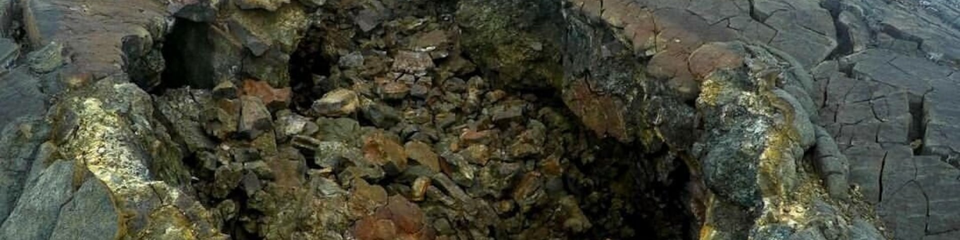 Lava tube from an active shield volcano in the island of Hawaii. Hualalai volcano is the third youngest and third most active that formed the island.