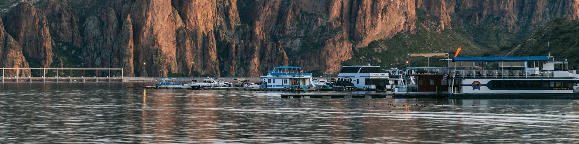 Saguaro Lake featuring a bay or harbor and mountains