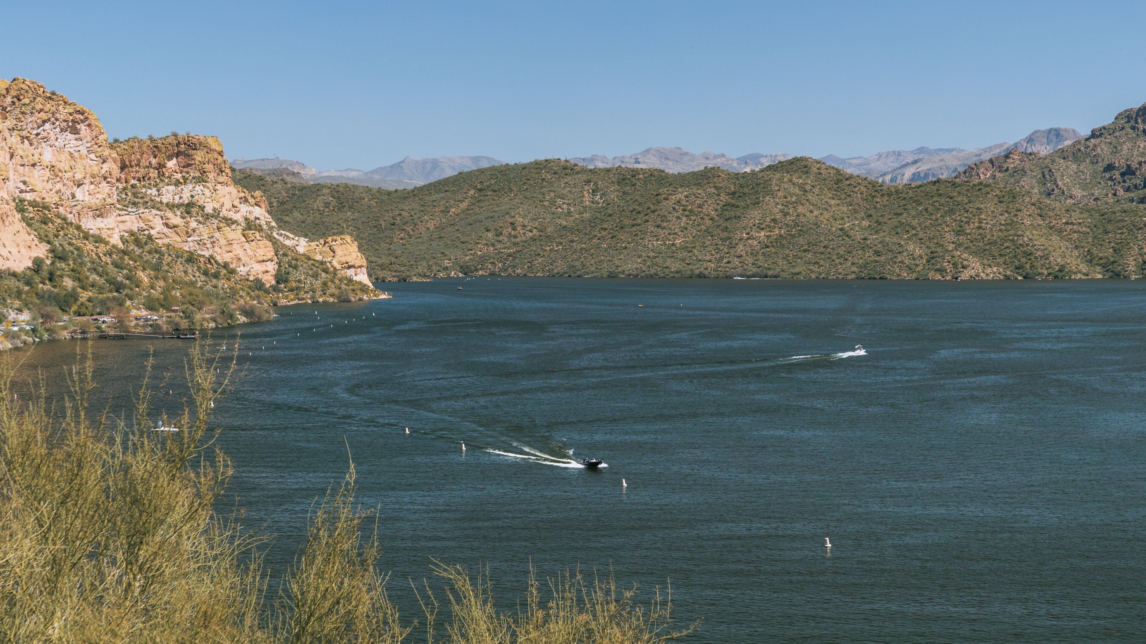 Saguaro Lake which includes a lake or waterhole, landscape views and boating