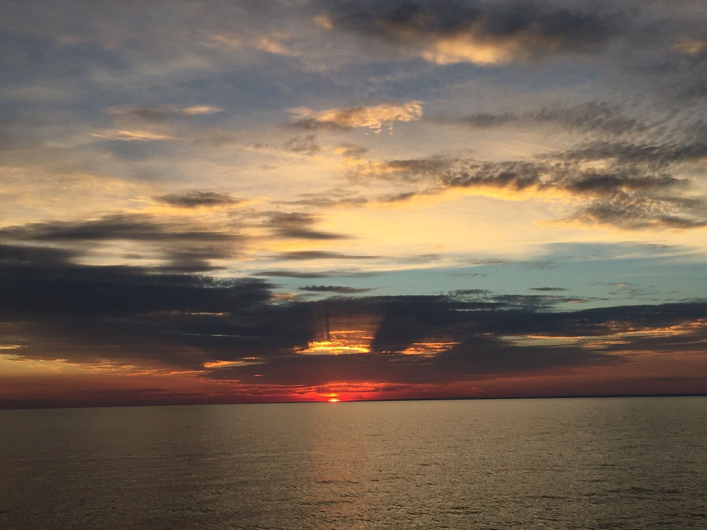 Last rays of the sun over Lake Superior. 
