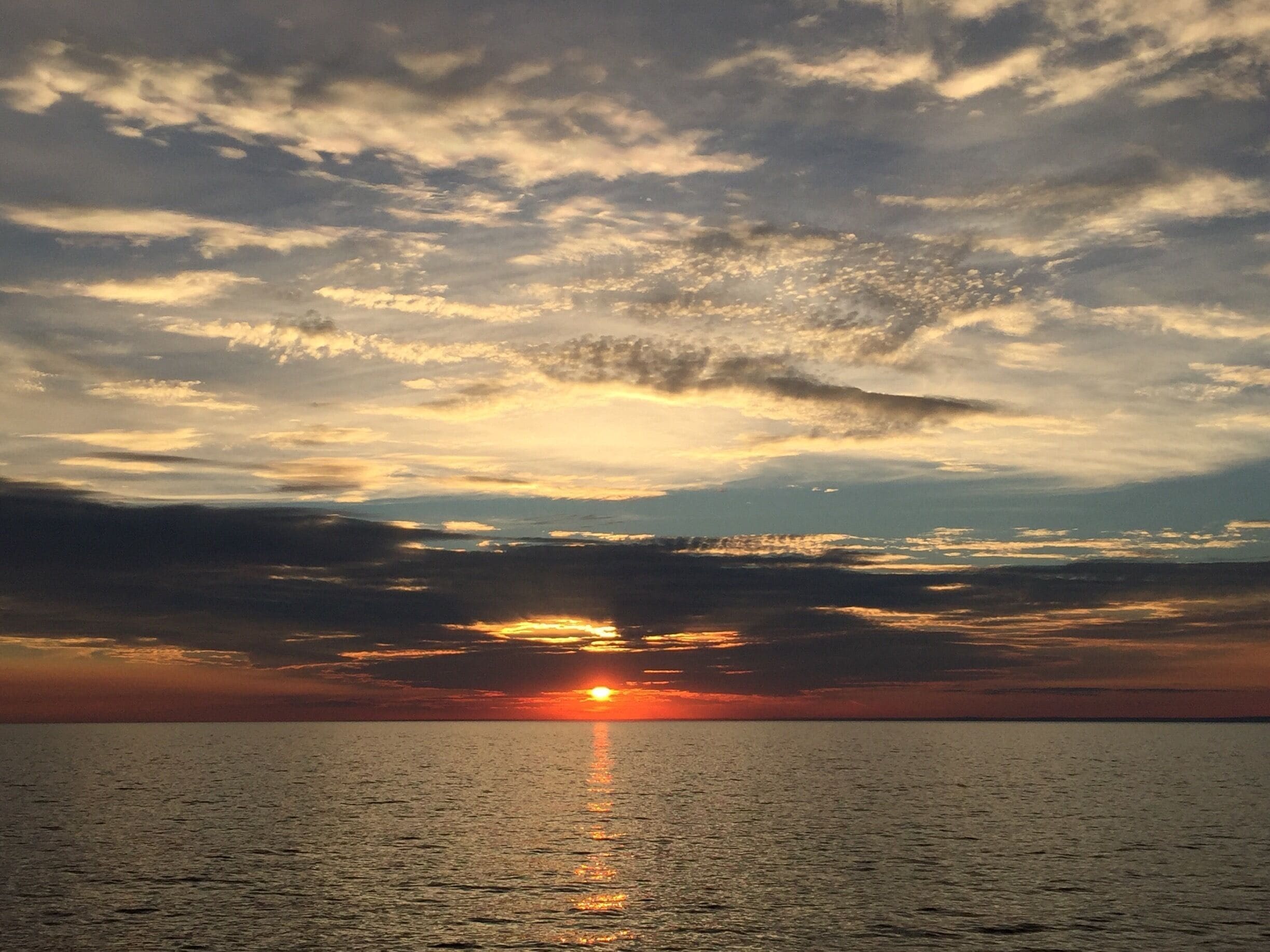 Sunset over Lake Superior. Seen from the Apostle Islands Cruises Grand Tour sunset cruise. 