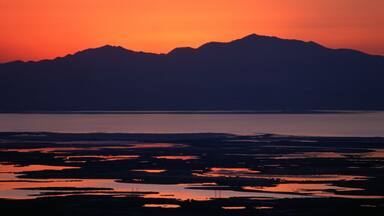 Sunset Over Great Salt Lake, Utah