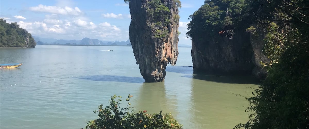 Khao Ping Can- more commonly known as James Bond Island. The filming location for The Man With The Golden Gun. Bit of a tourist trap but well worth the long tail boat ride around Phang Nga Bay