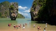 Phang Nga showing a bay or harbour, swimming and rocky coastline