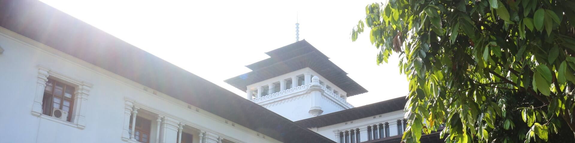 Gedung Sate a government building at West Java, Indonesia, with blue sky and beautiful clouds