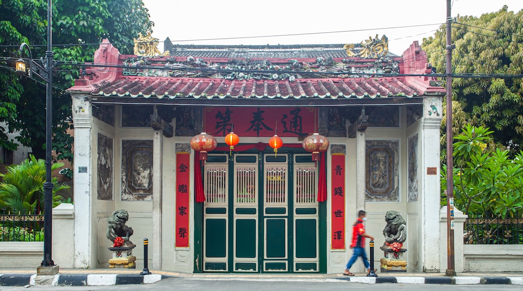 Gate and entrance of Tjong A Fie Mansion, a heritage building and popular tourist destination in Medan City. Exotic old oriental style house.