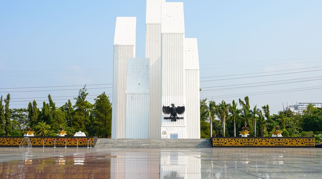 Indonesian Heroes Cemetery Monument with Eagle Statue Under the Sky in Kalibata, Jakarta - Indonesia