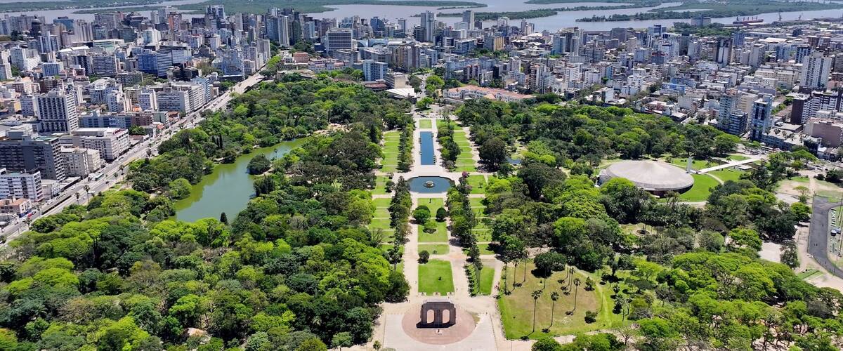 Porto Alegre Skyline At Porto Alegre In Rio Grande Do Sul Brazil. Downtown District. Highrise Buildings. Beautiful City Skyline. Porto Alegre Skyline At Porto Alegre In Rio Grande Do Sul Brazil.