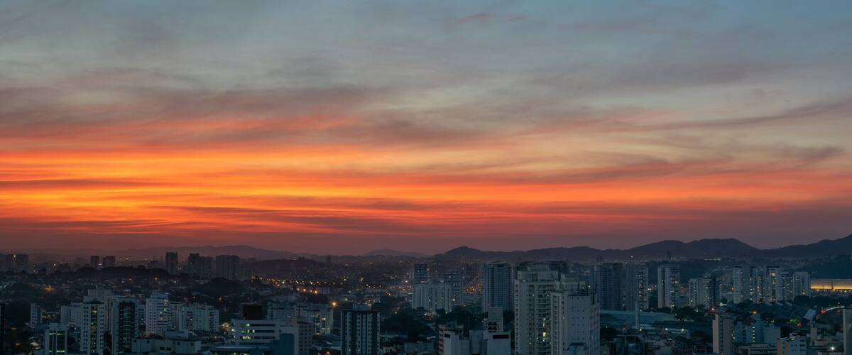 Panorama - Sunset in the neighborhood of Lapa and surroundings, City of Sao Paulo-Brazil.