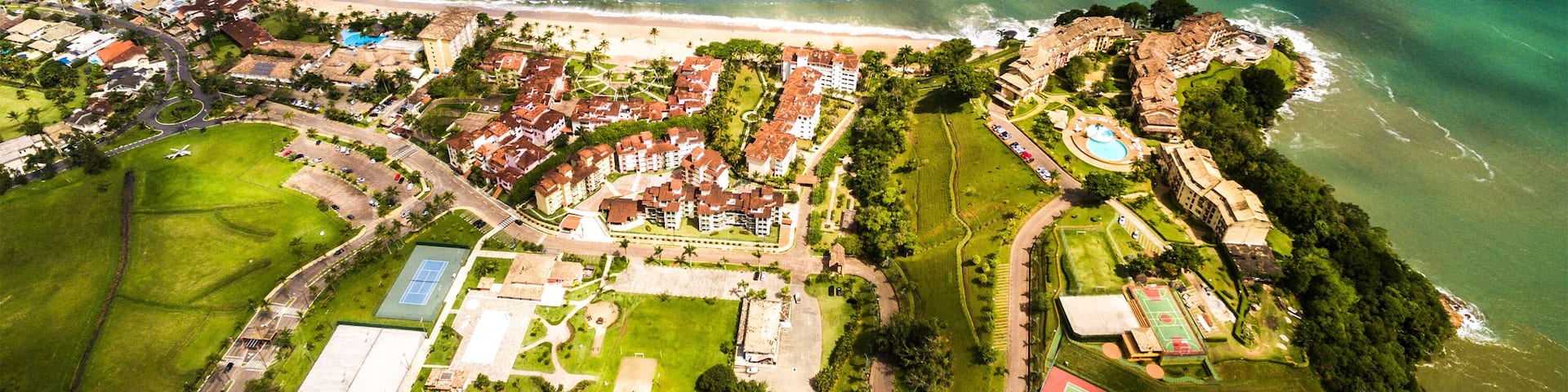 Aerial View of Tabatinga Beach, Caraguatatuba, Sao Paulo, Brazil