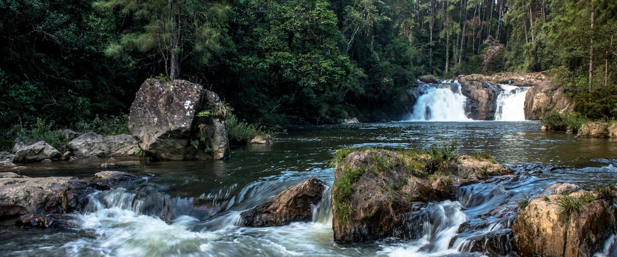 Waterfall in Parelheiros neighborhood, south of the Sao Paulo city