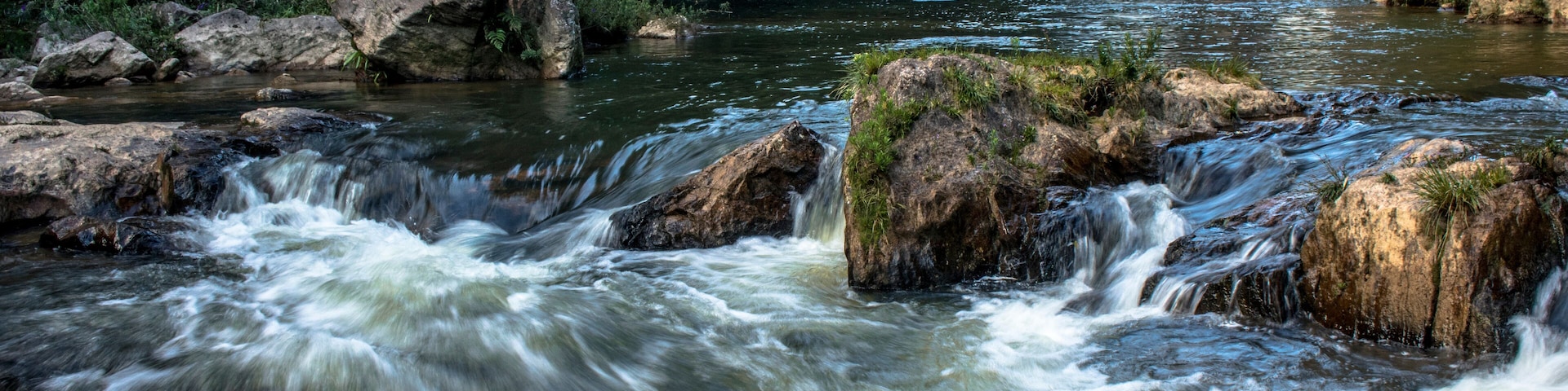 Waterfall in Parelheiros neighborhood, south of the Sao Paulo city