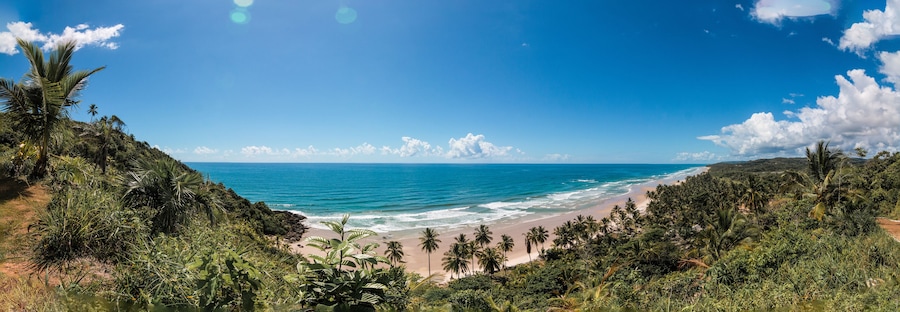 panorama of "itacarezinho" beach, in itacaré, bahia, brazil