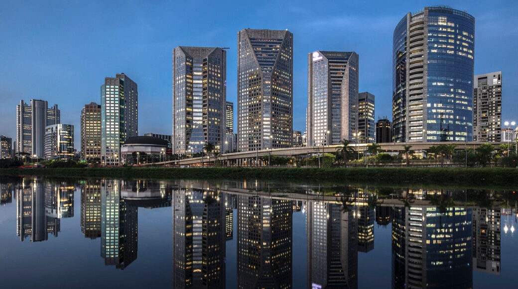 City skyline in Marginal Pinheiros, Sao Paulo, Brazil