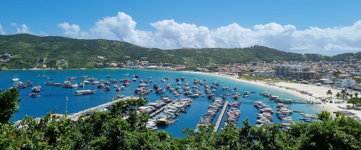 Arraial do Cabo, Rio de Janeiro, Brazil - Dec 24TH 2021 - Praia dos Anjos harbor view.