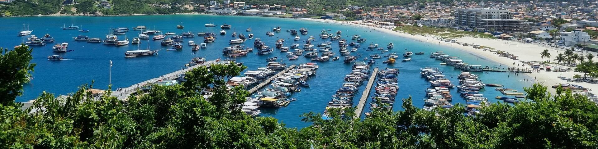 Arraial do Cabo, Rio de Janeiro, Brazil - Dec 24TH 2021 - Praia dos Anjos harbor view.