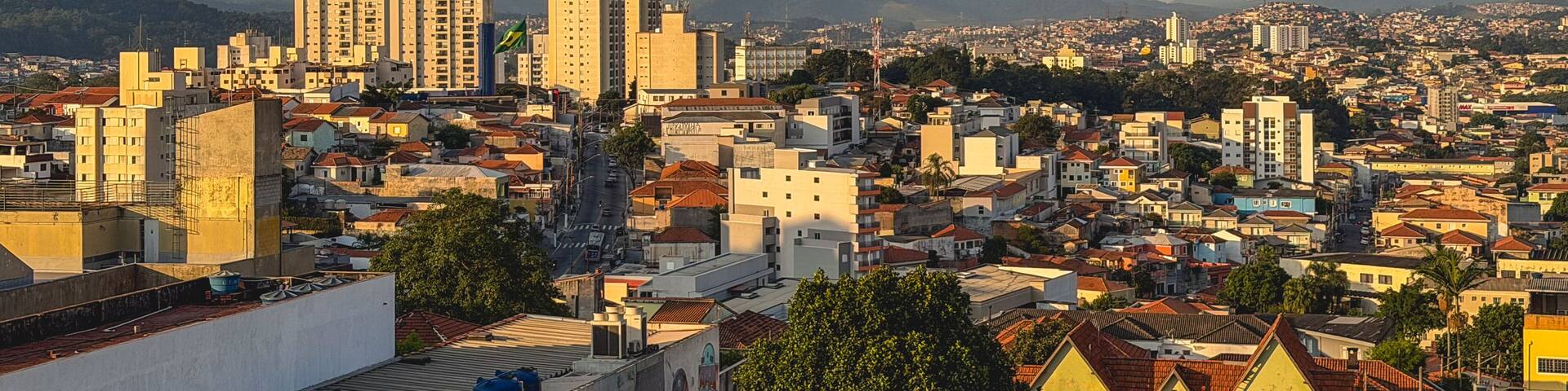 Sunset skyline of Sao Paulo, Tucuruvi, SP, Brazil.